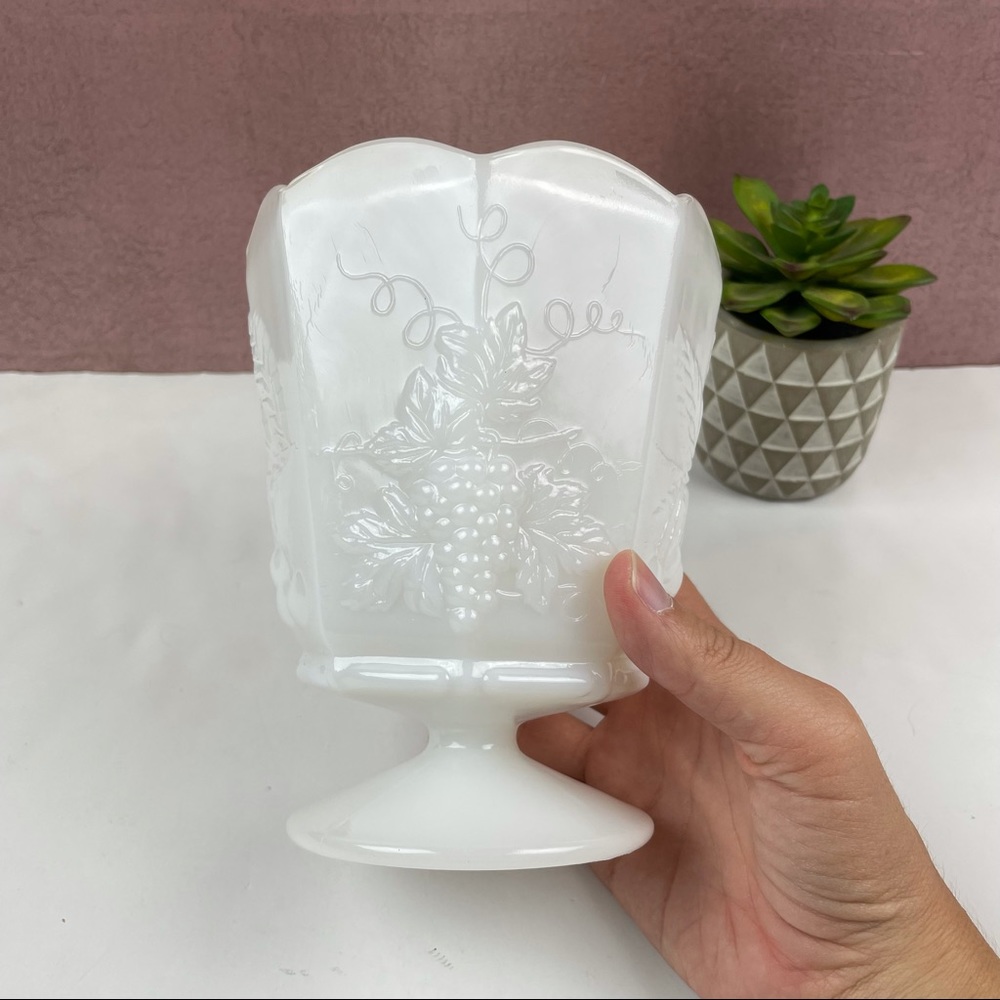 Napco White Milk Glass Candy Dish Vase